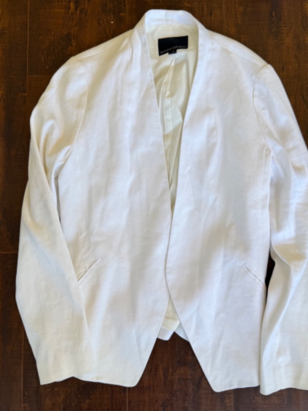 Banana Republic White Blazer - Women's Size 10 - Linen Blend